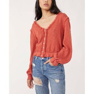 NWOT Free People Golden Road Cardi / Cherry Mahogany